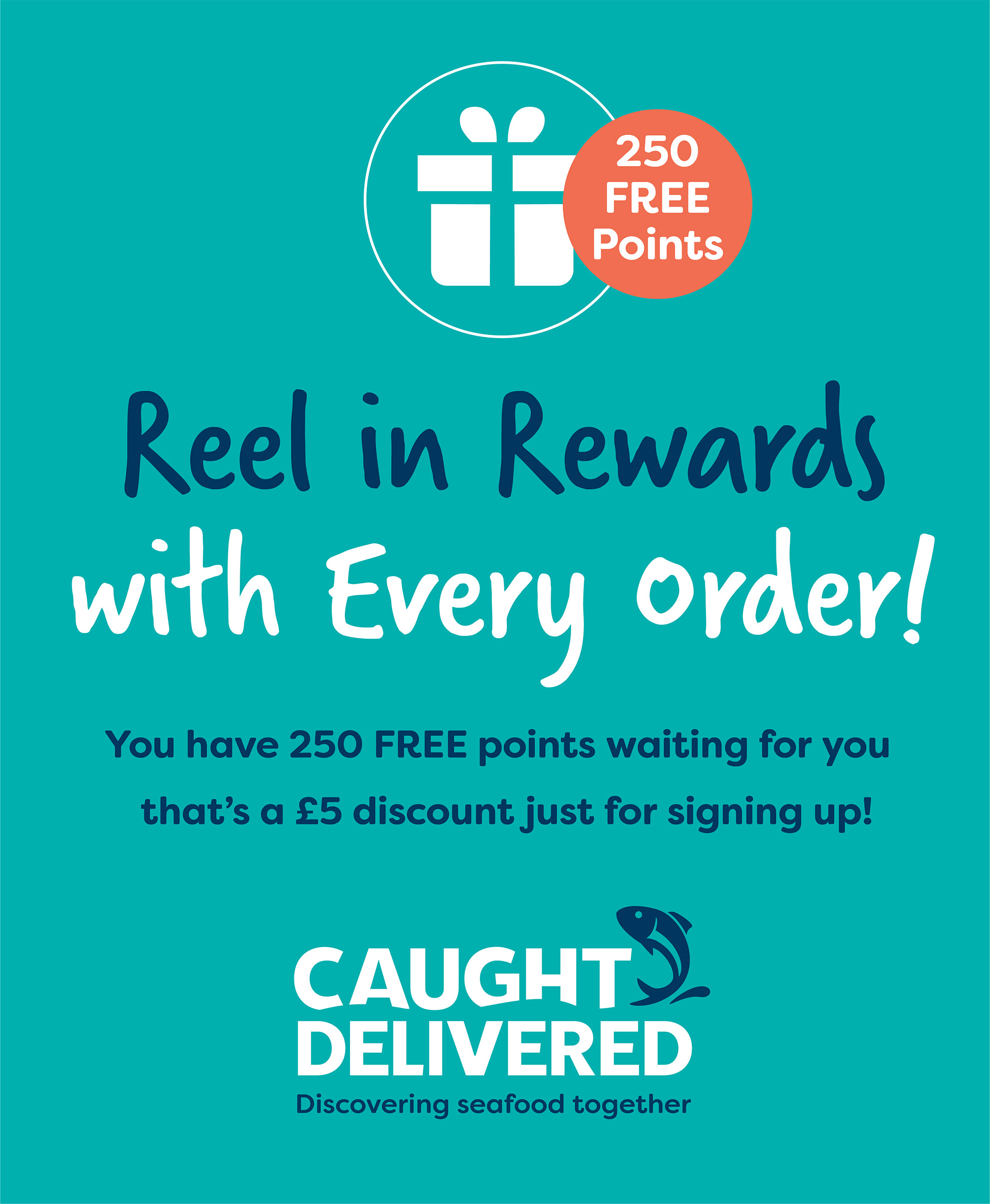 Caught Delivered rewards offer with free points promotion