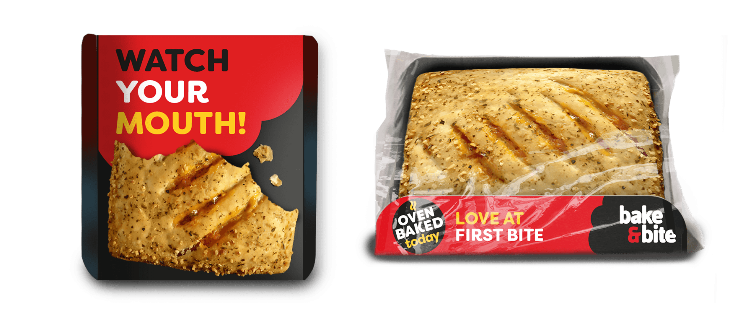 Bake & Bite golden stuffed pastry packaging