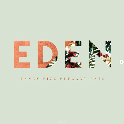 Eden restaurant logo with floral design