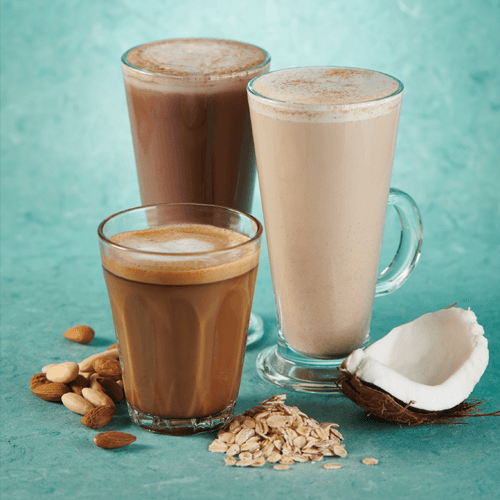 Nut and coconut milk drinks with oats