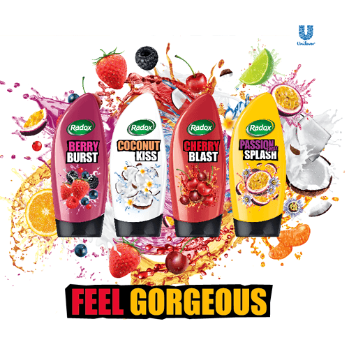 Radox shower gels with fruity fragrances
